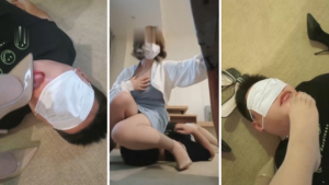 【杺月】高跟全体重踩踏耳光抽坐脸窒息骑狗背反绑口球塞嘴-97LZTD-93204