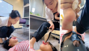 【潘妮女王】开发办公室新痰盂-高跟插嘴钻胯坐垫【完整版】-97LZTD-93353