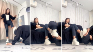 【女生也能很暴力】气质女神牛仔裤白袜超狠虐-97LZTDGXFC-000003132702556