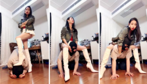 【爱丽丝S】胯下羞辱-高跟长靴碾压踩-97LZTDGXFC-000003132702763