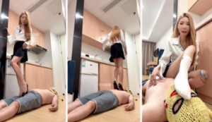 【陈甜女帝】长靴白袜人肉踩踏板加痰盂-97LZTDGXFC-000003132703127