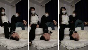 【精神小妹】女神在被窝里和男友亲热，绿奴卑微闻味-97LZTDGXFC-000003132703153