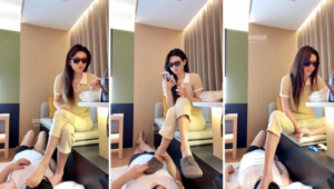 【沙悟静】66岁大爷当脚垫伺候直播吃早饭-97LZTDGXFC-000003132703168