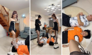 【泡芙】双主调夫妻奴-骑马舔脏鞋吃口水吃袜子-97LZTD-218663
